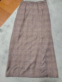 ☆美品☆ページボーイチェック柄タイトスカート前スリット