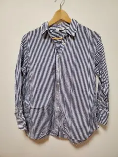 年内sale　UNIQLO　ユニクロ　 ストライプ 　シャツ　 L