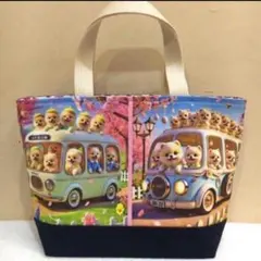 ポメラニアンちゃん×デニムミニトートバック