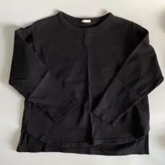 GU キッズ 長袖カットソー ブラック 130cm