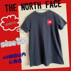 ザノースフェイス　赤ロゴ入り半袖ワンピース　ネイビー　size120