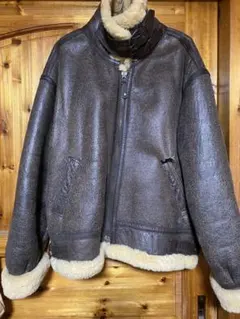 セール中！訳あり 特価／ダークブラウン ムートンジャケット ボア付き