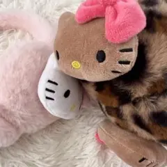 ハローキティ　ピンク&ヒョウ柄　イヤーマフ　日焼け