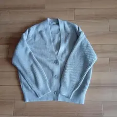 UNIQLOグレー リブ編み Vネック カーディガン