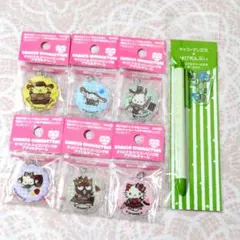 おまけ付き♥全７種　サンリオシリコンリング付アクリルチャーム　明治　ボールペン