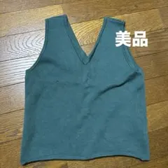 EMODA エモーダ　 タンクトップ 緑色Vネック ニットのサムネイル