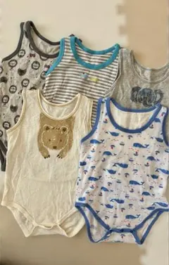 動物柄タンクトップロンパース 5枚セット