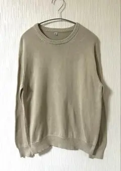 00s OLD UNIQLO ユニクロ ニット セーター 綿100% ベージュ