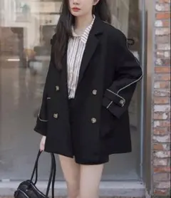 テーラードジャケット レディースアウター ブラック 黒 秋服