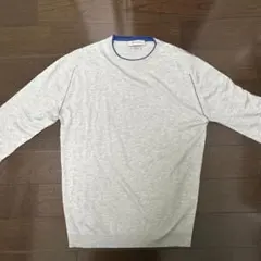 ALPHA STUDIO カシミヤ混 クルーネック ニット グレー