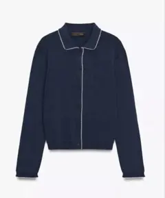 ZARA ピーターパンカラーニットジャケット　カーディガン