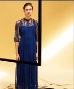 FRAY id ネイビー レース ワンピース