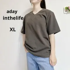adayinthelife レディース　Tシャツカーキ　X L 無地　カジュアルのサムネイル