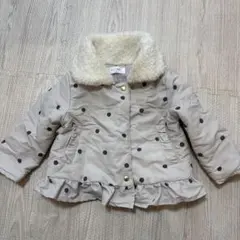 ドット柄 ベージュ アウター 100