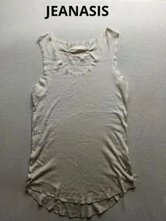 JEANASIS ジーナシス コットン 白× 金ラメ タンクトップ 綿100%