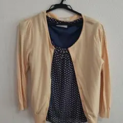 エニィスィス　半袖ブラウスと七分袖カーディガンのセット