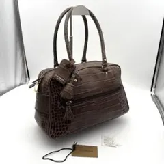 極良品✨J&M DAVIDSON VIVI クロコ型押し ボストン 鍵付 - メルカリ