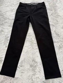 黒 ストレートレッグ5ポケットパンツ バックポケット付き