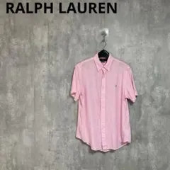 RALPH LAUREN　リネン半袖シャツ　ボタンダウン　クラシックフィット　M
