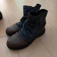 美品⭐︎本革レザー ジッパー付きブーツ 24.5cm