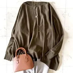 美品 ドゥーズィエムクラス ウール ボートネックニット 洗える ハイゲージ 上品