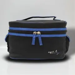 極美品　アニエスベー　バニティー　化粧ポーチ　メイクポーチ　筆収納　大容量　黒青