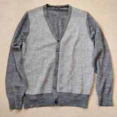 美品！ORIHICA グレー チェック柄 カーディガン M