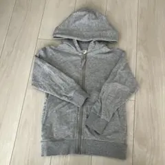 グレー フルジップ フード付きパーカー