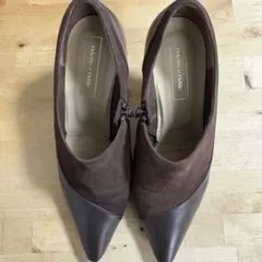 オデットエオディール　23.5cm ブーティ　ブーツ　サイドジップ　ブラウン