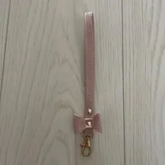 ピンク リボン付き ストラップ（送料込）