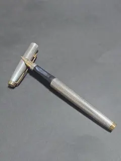 PARKER 75 万年筆 14K 585M 格子柄 シルバー ゴールド - メルカリ