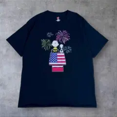 Hanes Peanuts Snoopyスヌーピーチャーリーブラウン星条旗USAのサムネイル