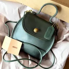 VINTAGE COACH 9904 DERBY BAG DARK GREENのサムネイル