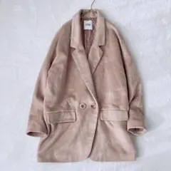 ジェイダ| ファーリーオーバーサイズコート【F】ダブルブレスト ベージュ 女優襟