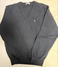 グランドスラム マンシングウェア Ｖネックニット セーター 黒　L リトルピート