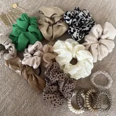 ヘアアクセサリーセット　シュシュ　ヘアゴム　ゴールドヘアピンLAKOLE スリコ