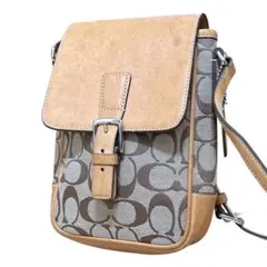 コーチ シグネチャー ショルダーバッグ 6098 斜め掛け キャンバス レザー