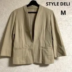 【STYLE DELI】ノーカラージャケット　ベージュ　ビジネス