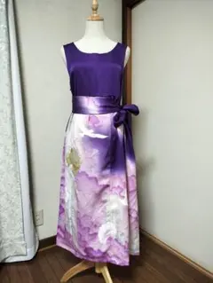 ♥セール♥◆訳あり◆着物リメイク　振袖　作家物　ロングワンピース