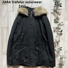 ZARA ザラ　モッズコート　ファー取り外し可能【XS】黒ブラック