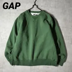 GAP ギャップ 肉厚 スウェットトレーナー 前Vガゼット Y2K アメリカ古着