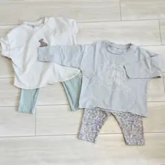 女の子　まとめ売り ロンT レギンス 4点セット90cm