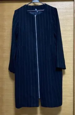ストライプ ノーカラーコート Mサイズ COPACA コート