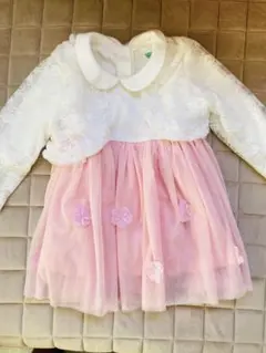 セット ベビードレス ピンクとホワイト