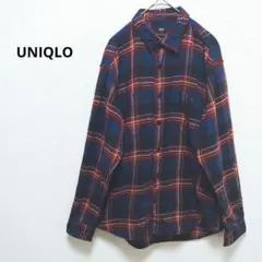 1837【ユニクロ】UNIQLO　メンズ　ネルシャツ　長袖　チェック