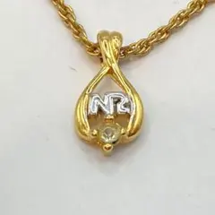 NINA RICCI ニナリッチ ネックレス ラインストーン ティアドロップ