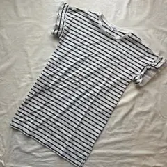 GLOBAL WORK ストライプ フリル半袖Tシャツ XL 130cm