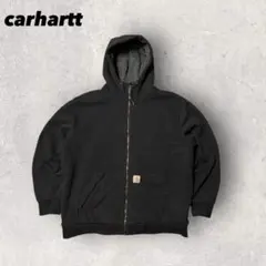 【カーハート】ジップパーカー　裏ボア　黒　XL 厚手　人気カラー p