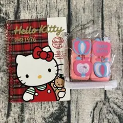 レトロ　サンリオ　ハローキティ　リングメモ　りんごポーチ　エンボスパンチおまけのサムネイル