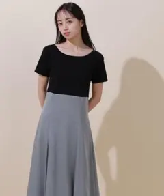 【美品】ジルバイジルスチュアート＊ボートネックカットドッキングワンピース